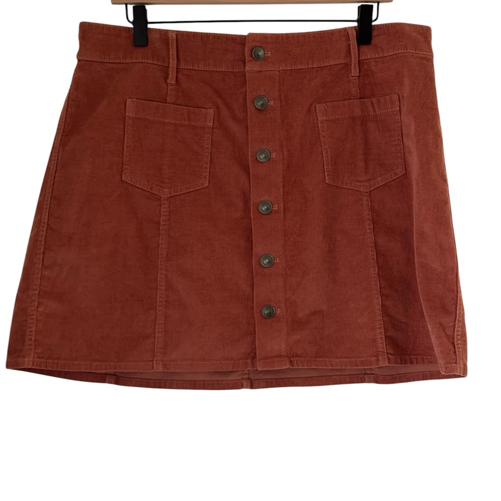 Aerie Red Corduroy Mini Skirt